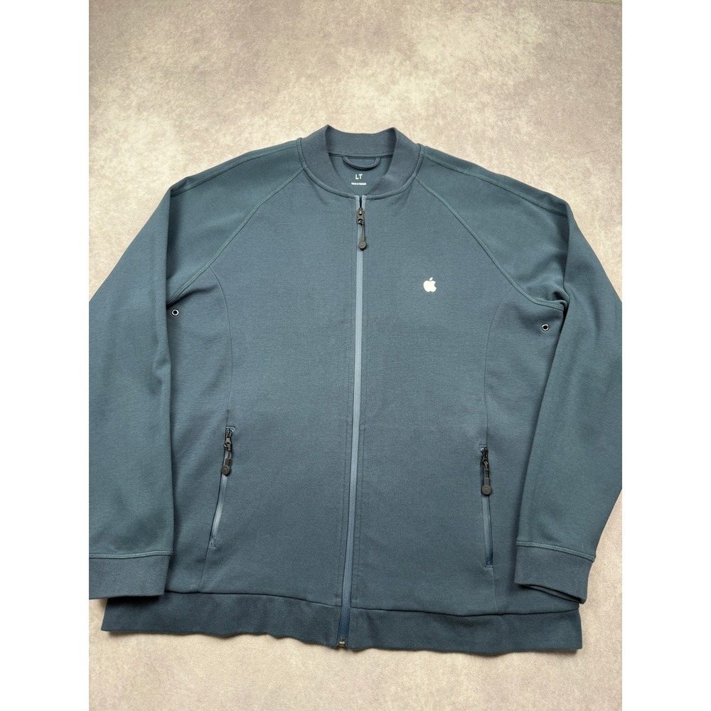 Apple Employee Exclusive Full Zip Bomber Jacket Navy Blue Men LT Rare Tech